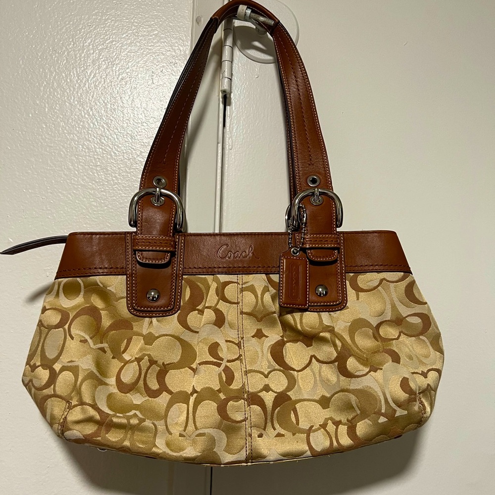 Coach Signature Tote Bag Shoulder Bag Canvas